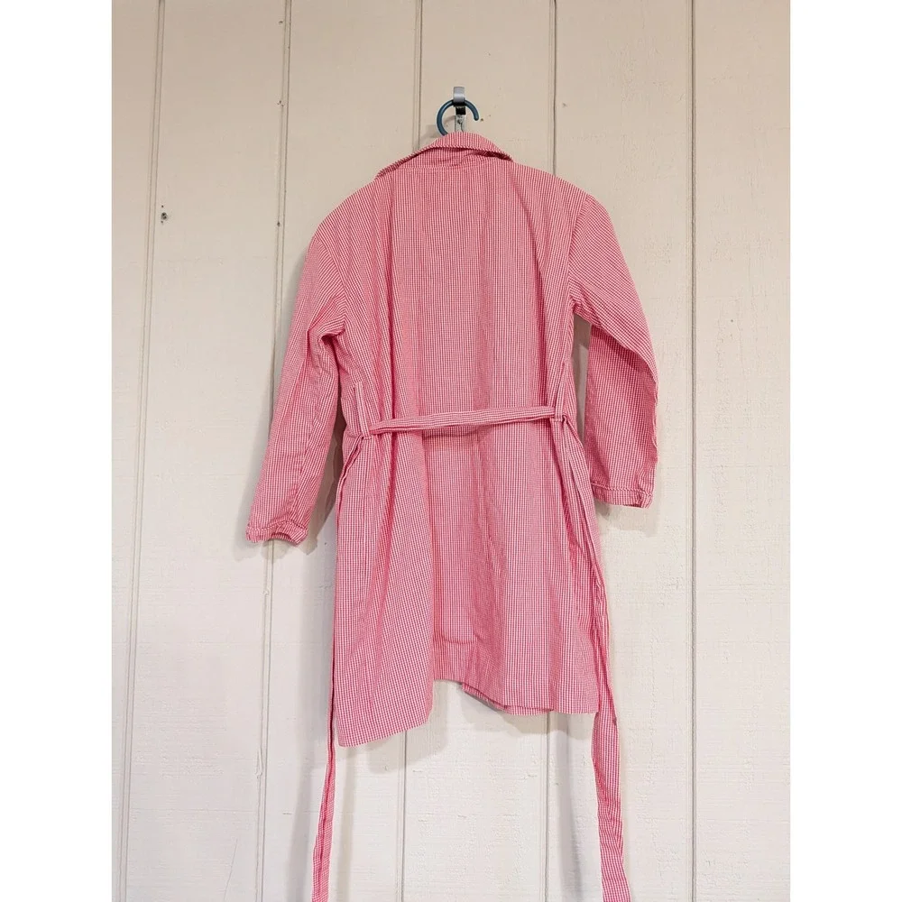 Cecil and Lou Girls Red White Gingham Cotton Robe Size 8‎ Sleepwear Loungewear